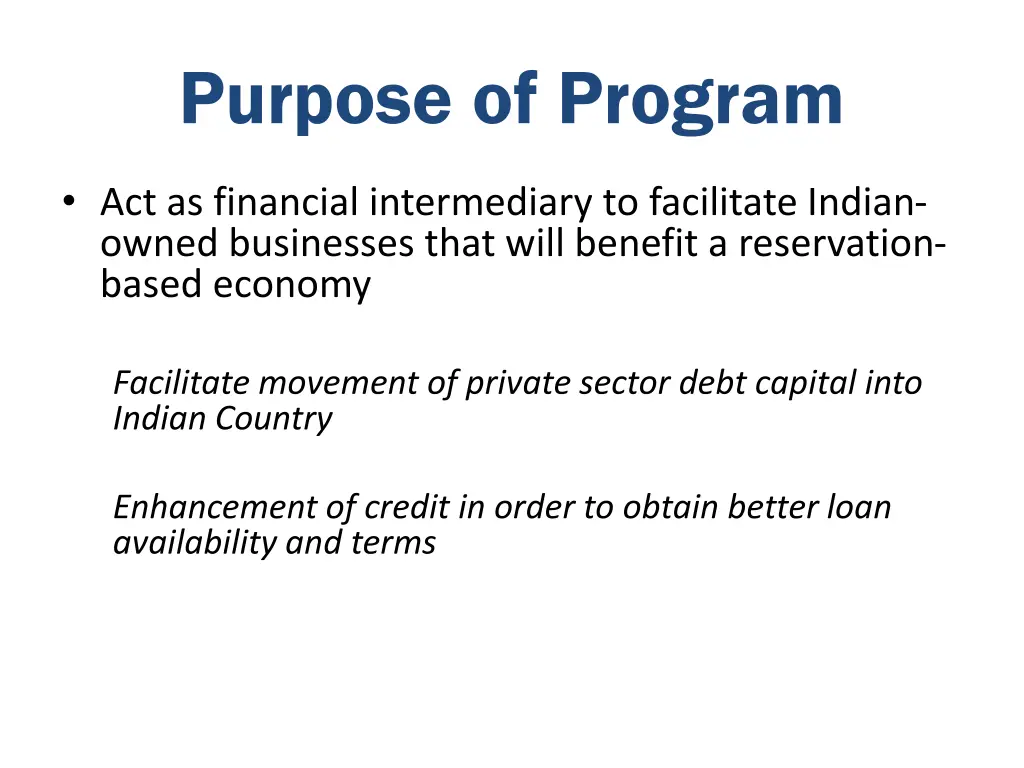 purpose of program