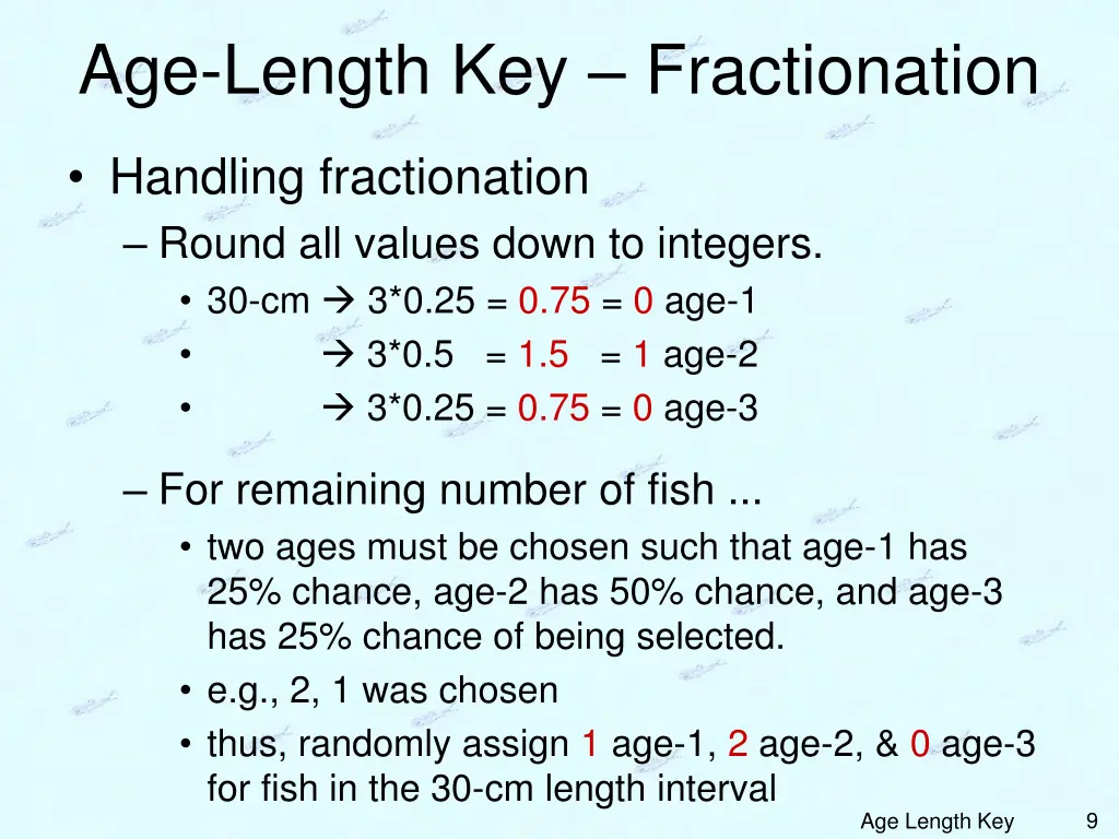 age length key fractionation 1
