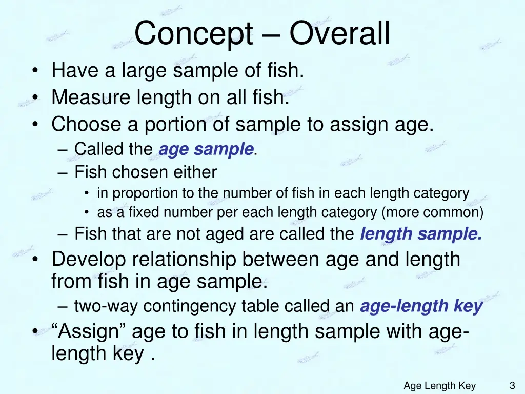 concept overall have a large sample of fish