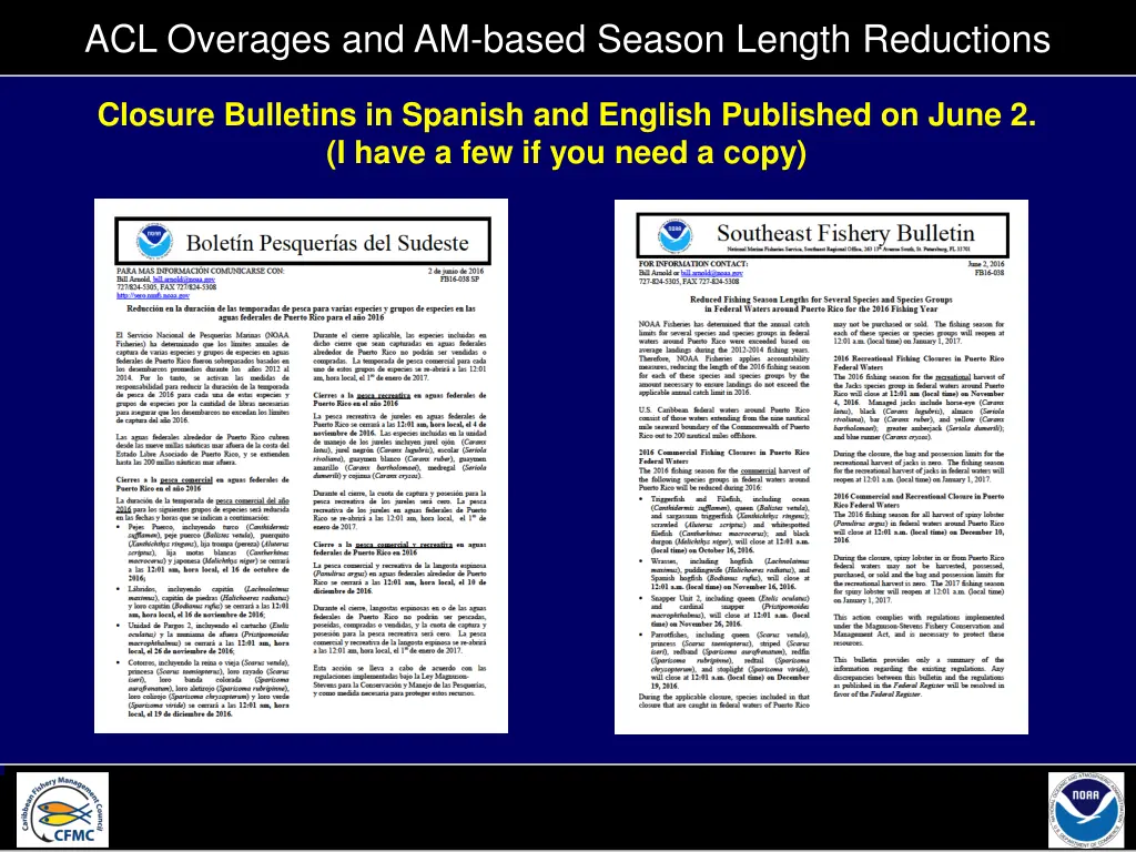 acl overages and am based season length reductions 13