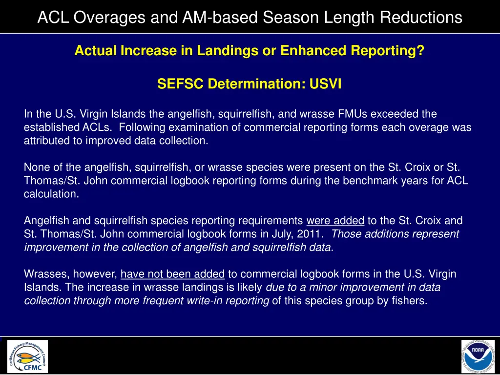 acl overages and am based season length reductions 14