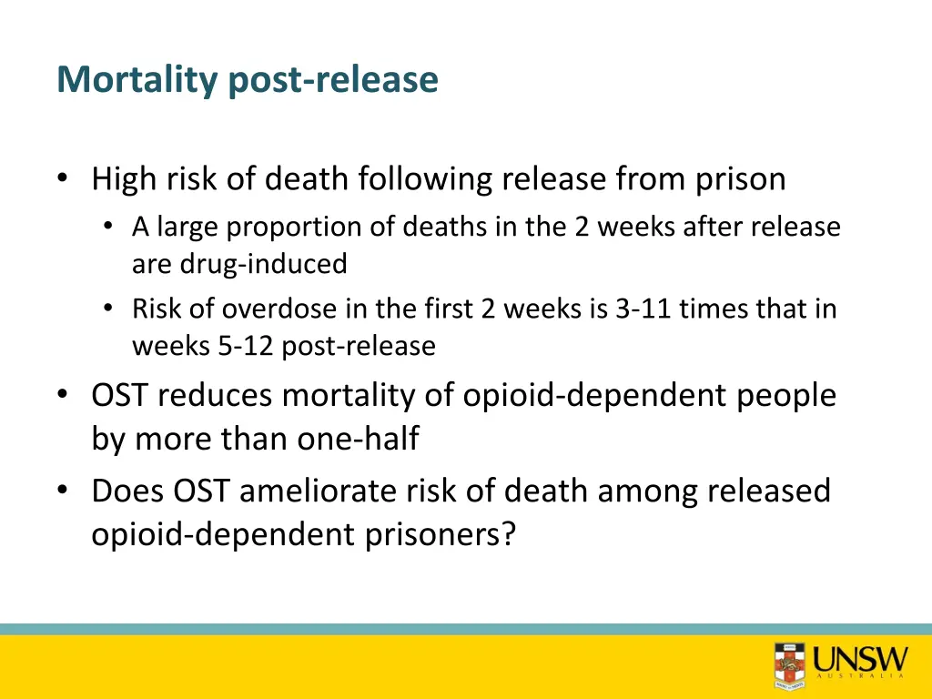 mortality post release