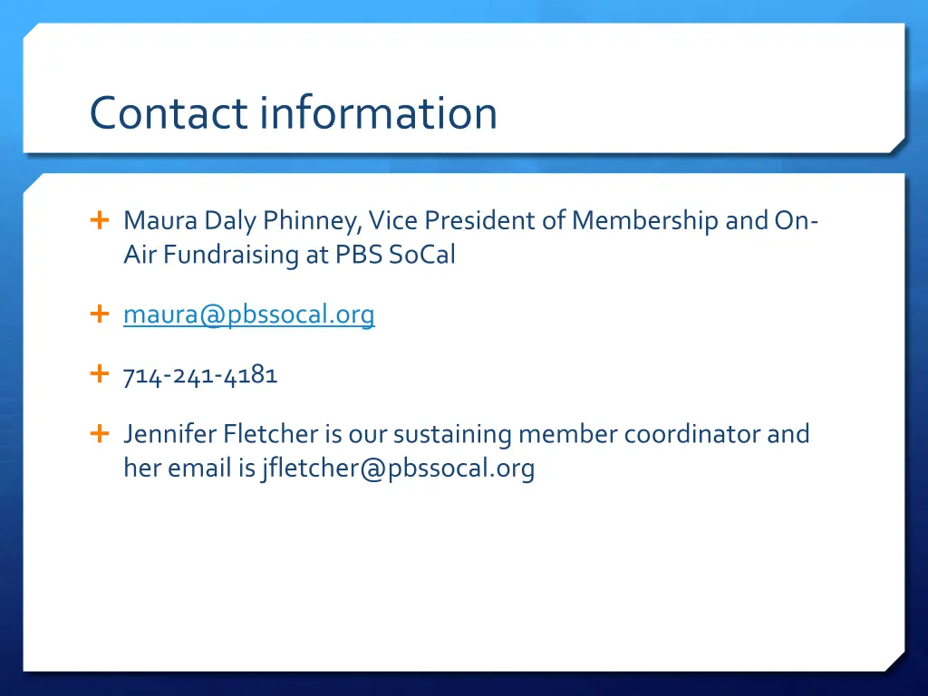 contact information