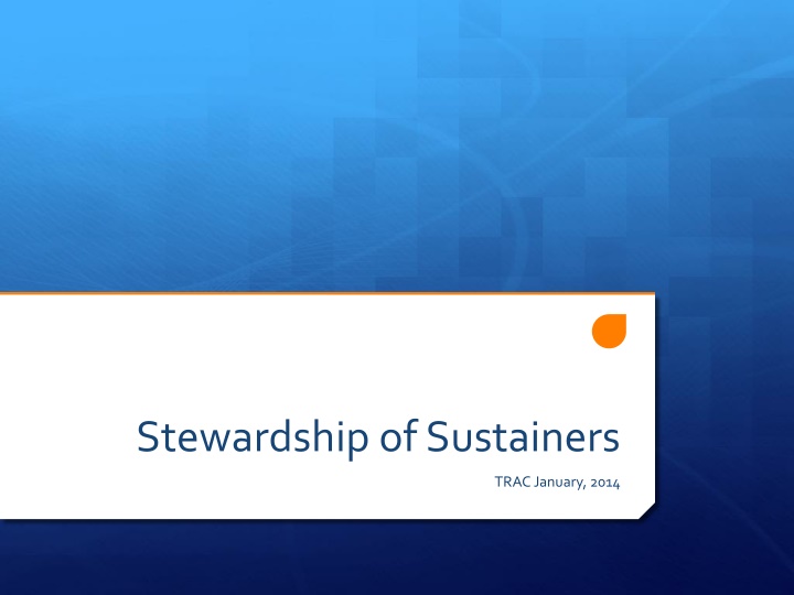 stewardship of sustainers