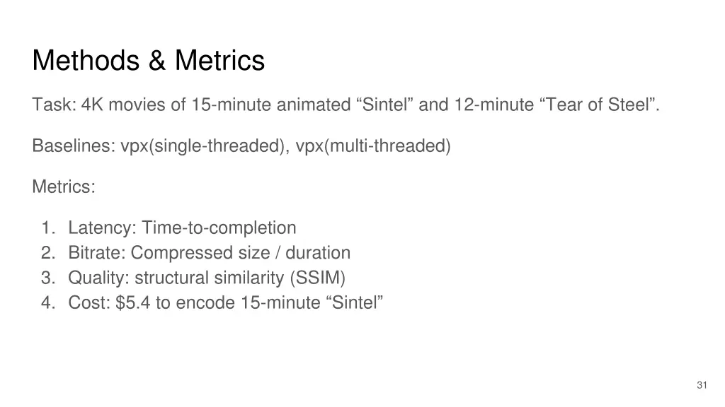 methods metrics