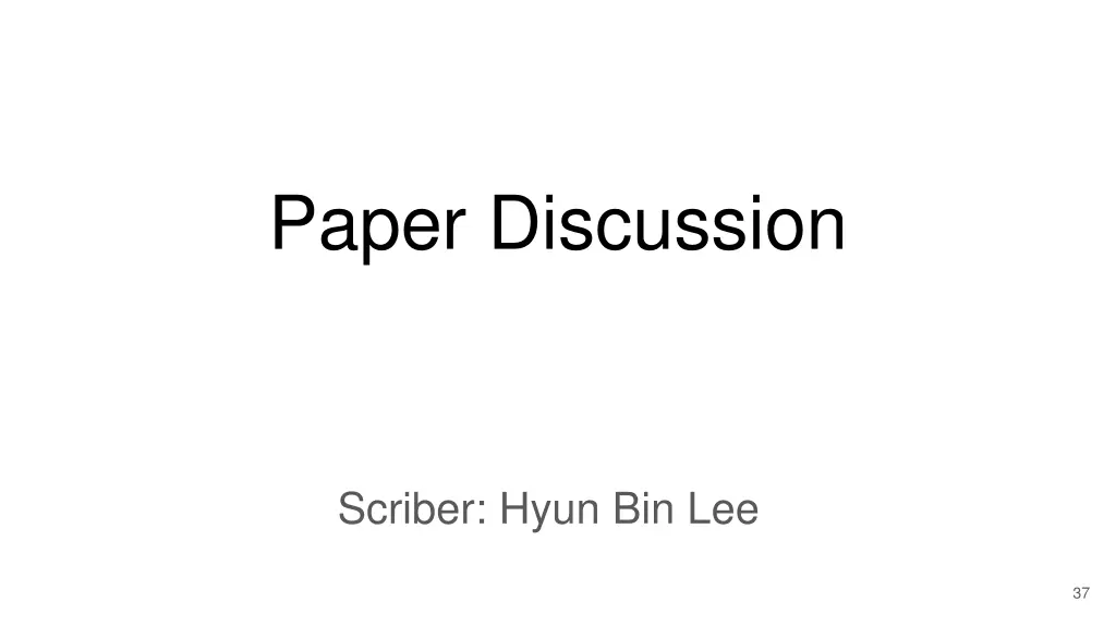 paper discussion