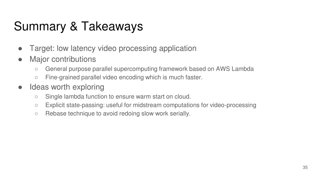 summary takeaways