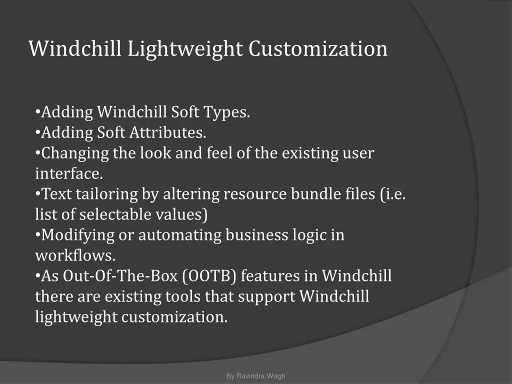 windchill lightweight customization