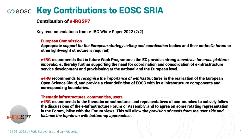 key contributions to eosc sria contribution 2