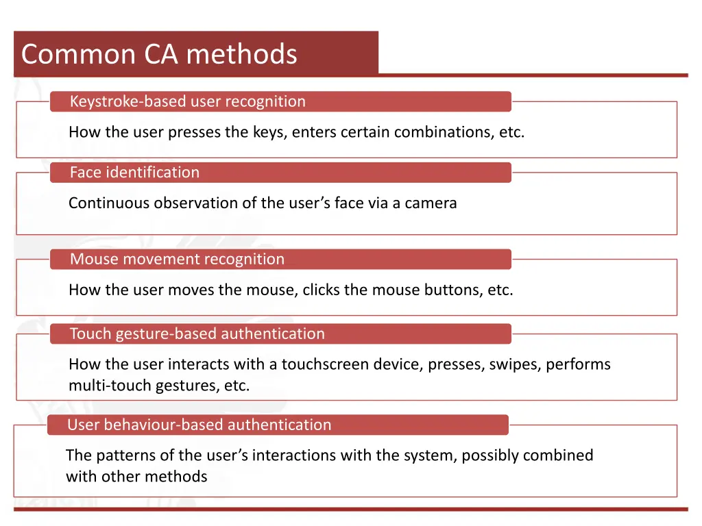 common ca methods