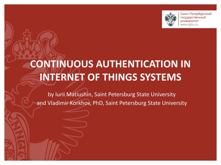 continuous authentication in internet of things