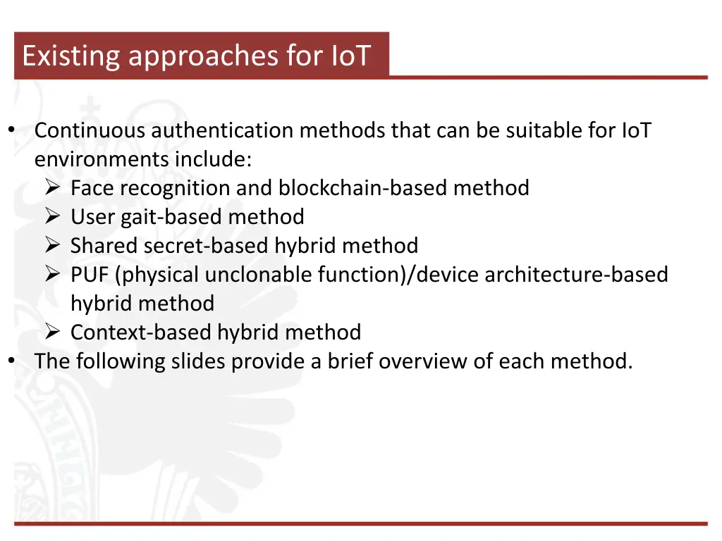 existing approaches for iot