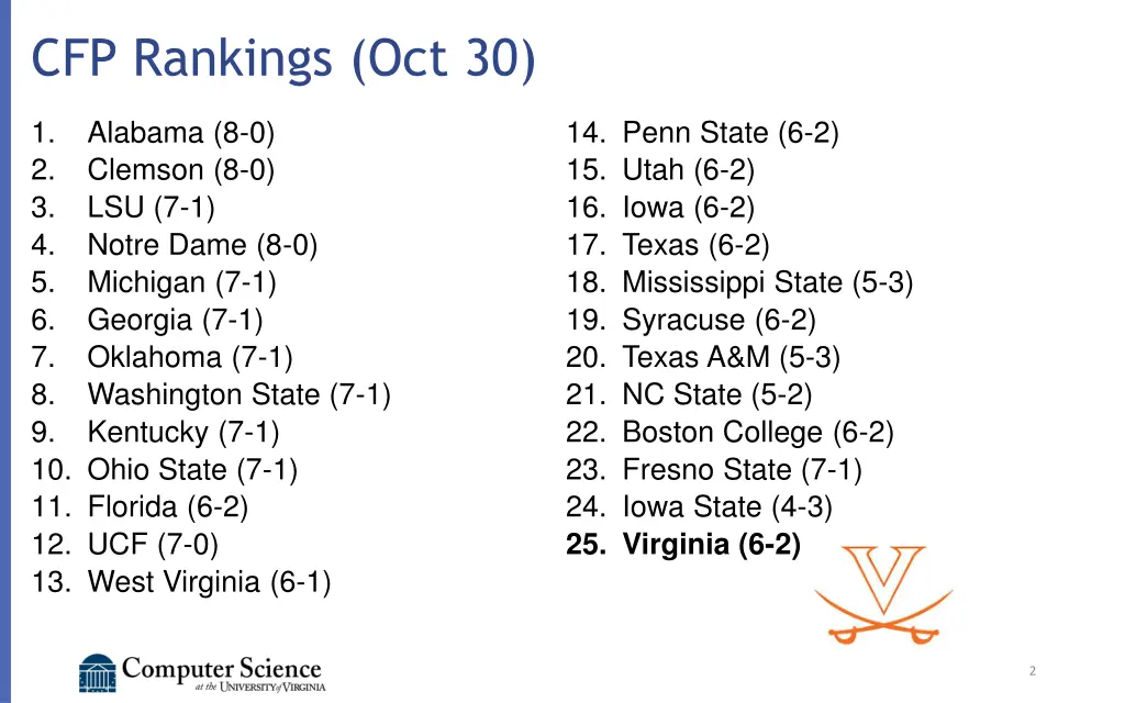 cfp rankings oct 30