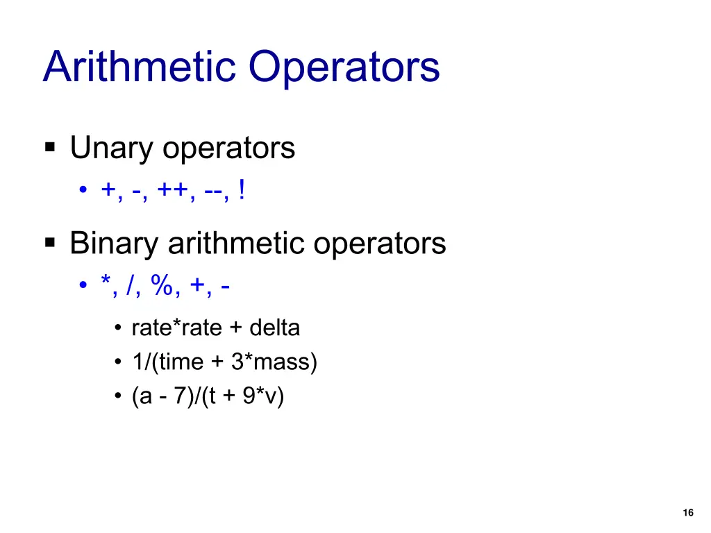 arithmetic operators