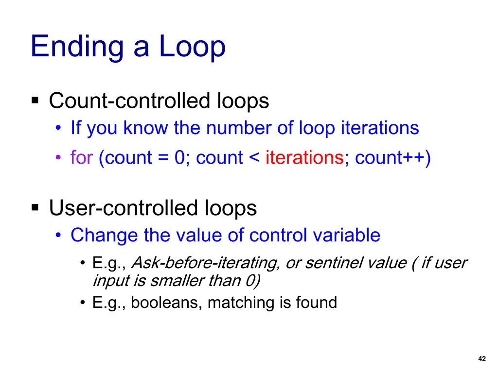 ending a loop