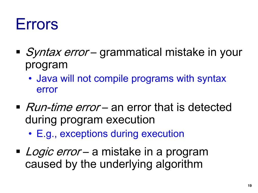 errors