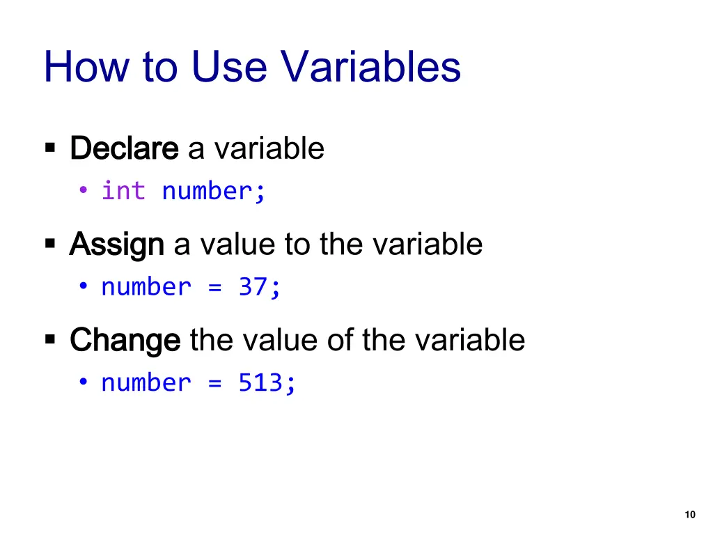 how to use variables