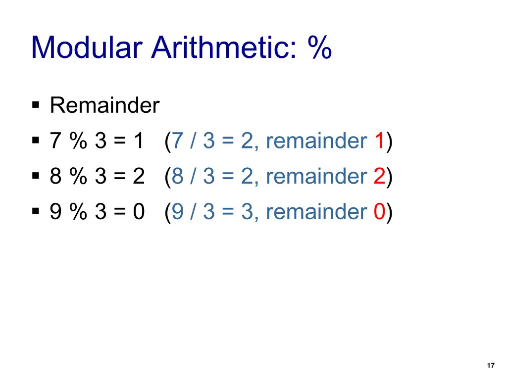 modular arithmetic
