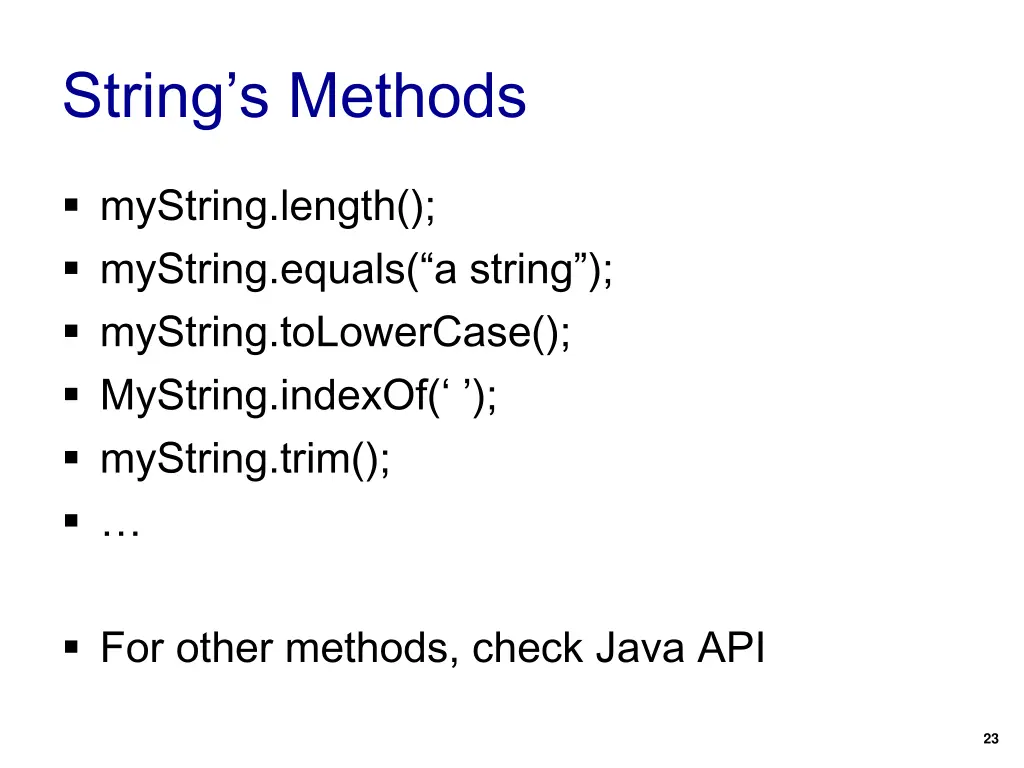 string s methods