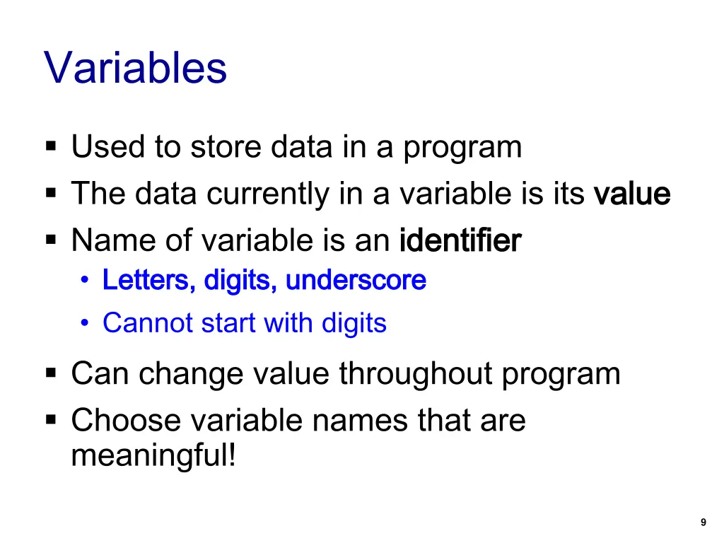 variables