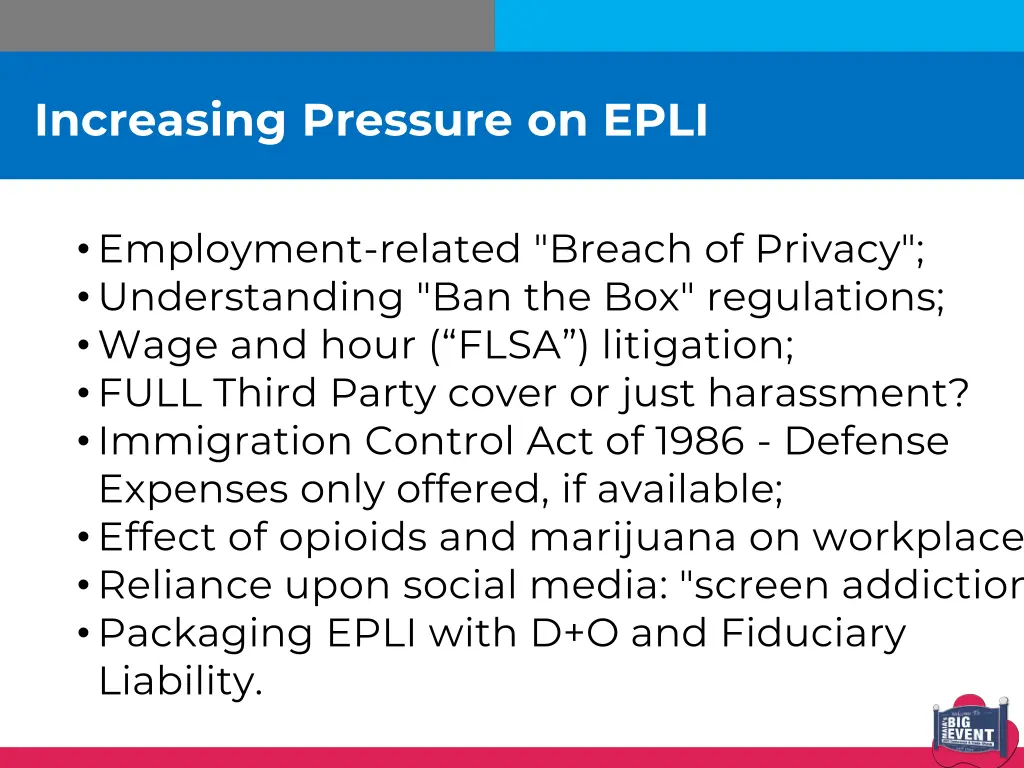 increasing pressure on epli