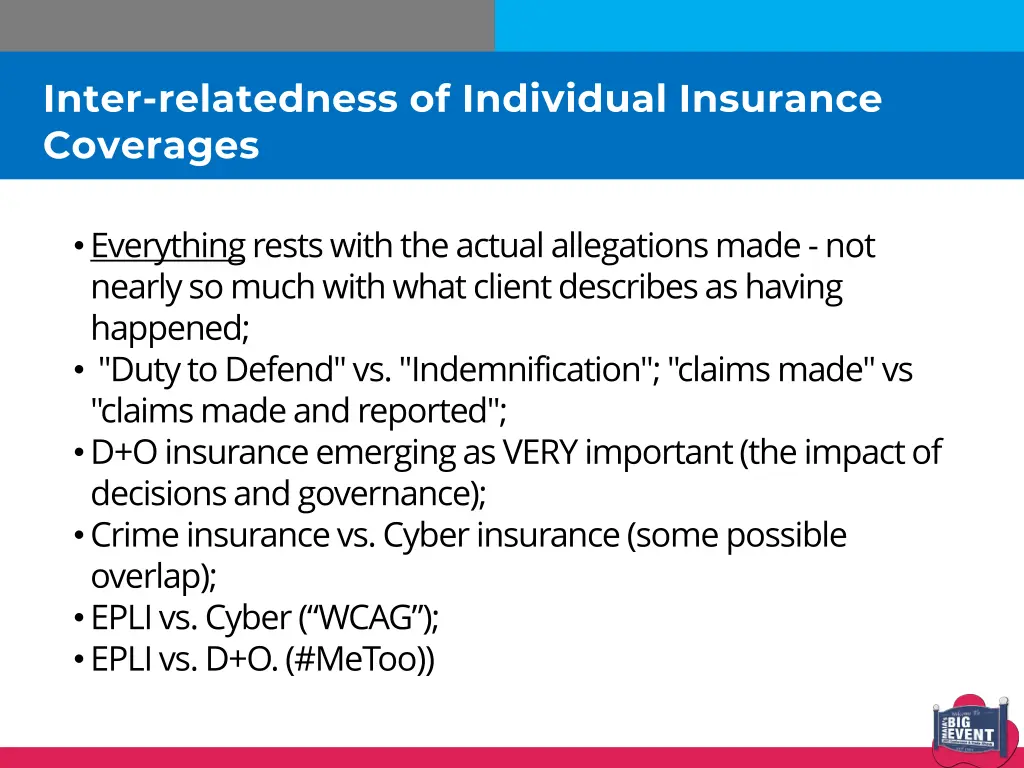 inter relatedness of individual insurance