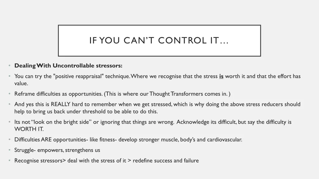 if you can t control it