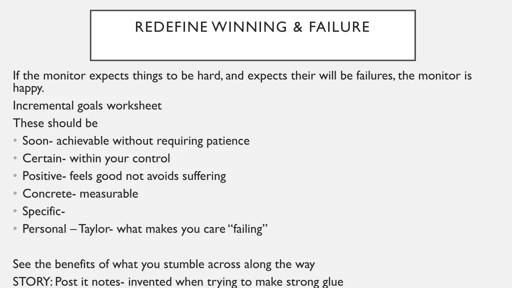 redefine winning failure