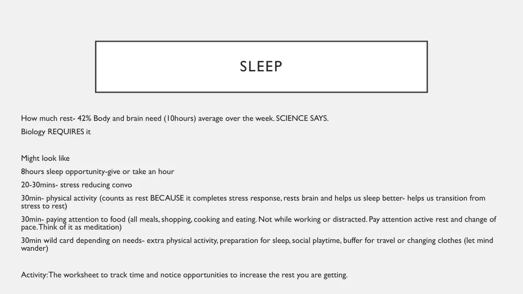 sleep