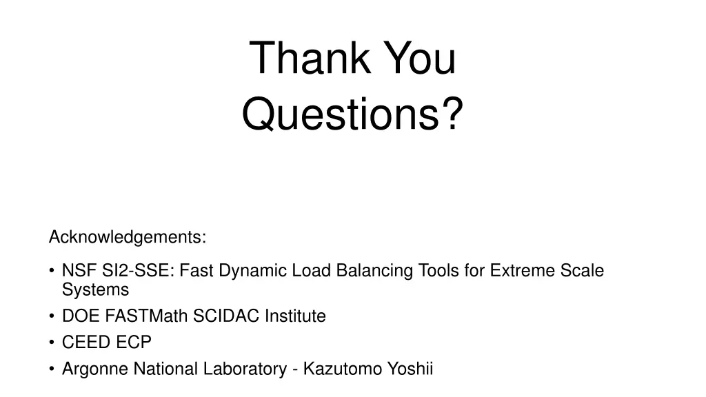 thank you questions