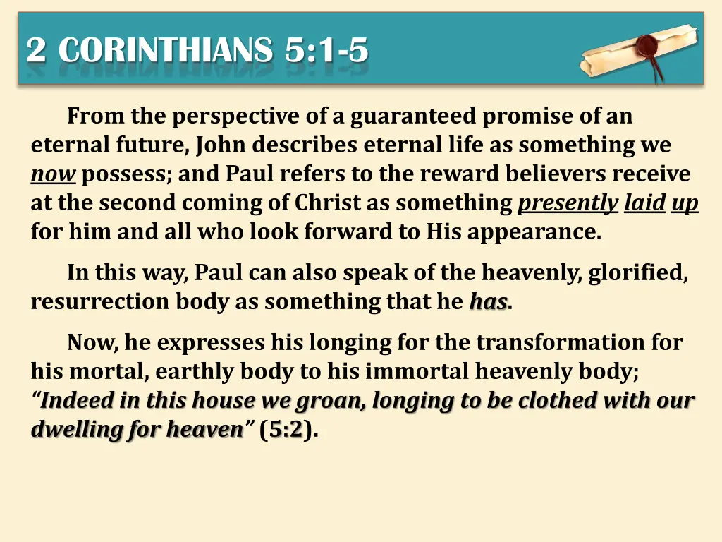 2 corinthians 5 1 5 6