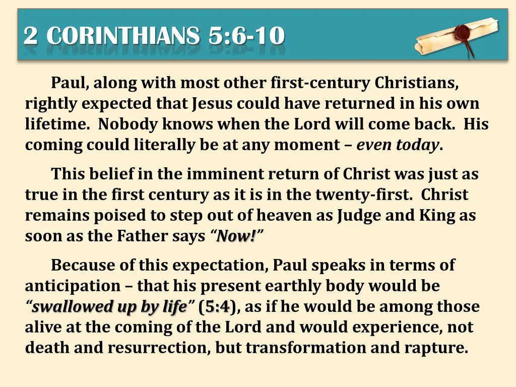 2 corinthians 5 6 10 1