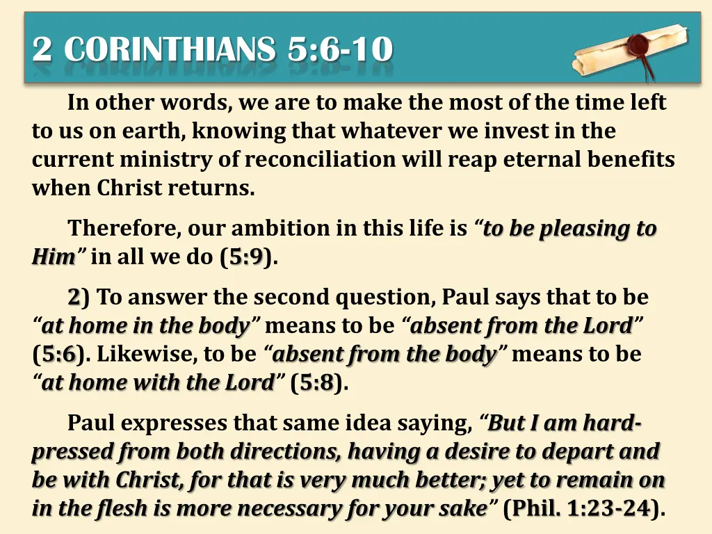 2 corinthians 5 6 10 3
