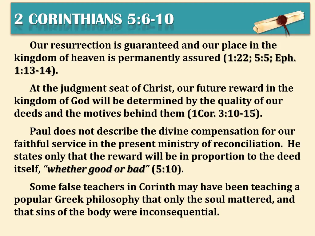 2 corinthians 5 6 10 7