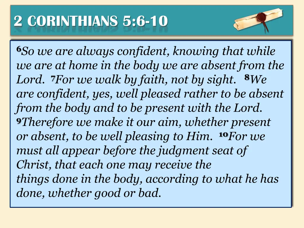 2 corinthians 5 6 10
