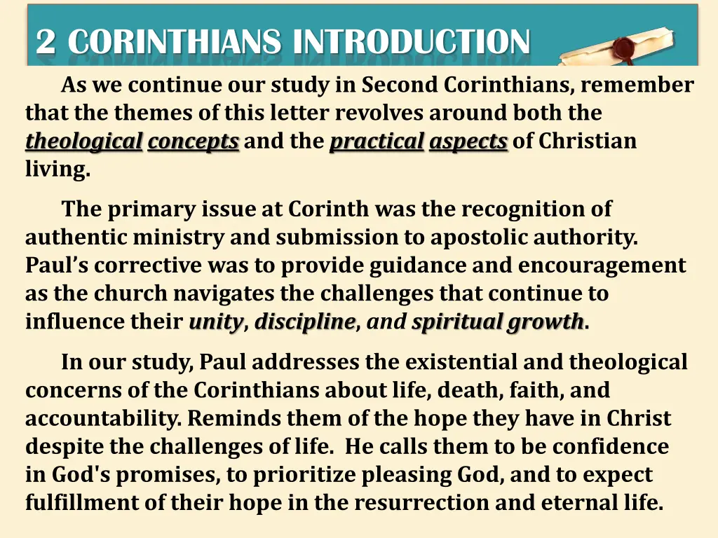 2 corinthians introduction as we continue
