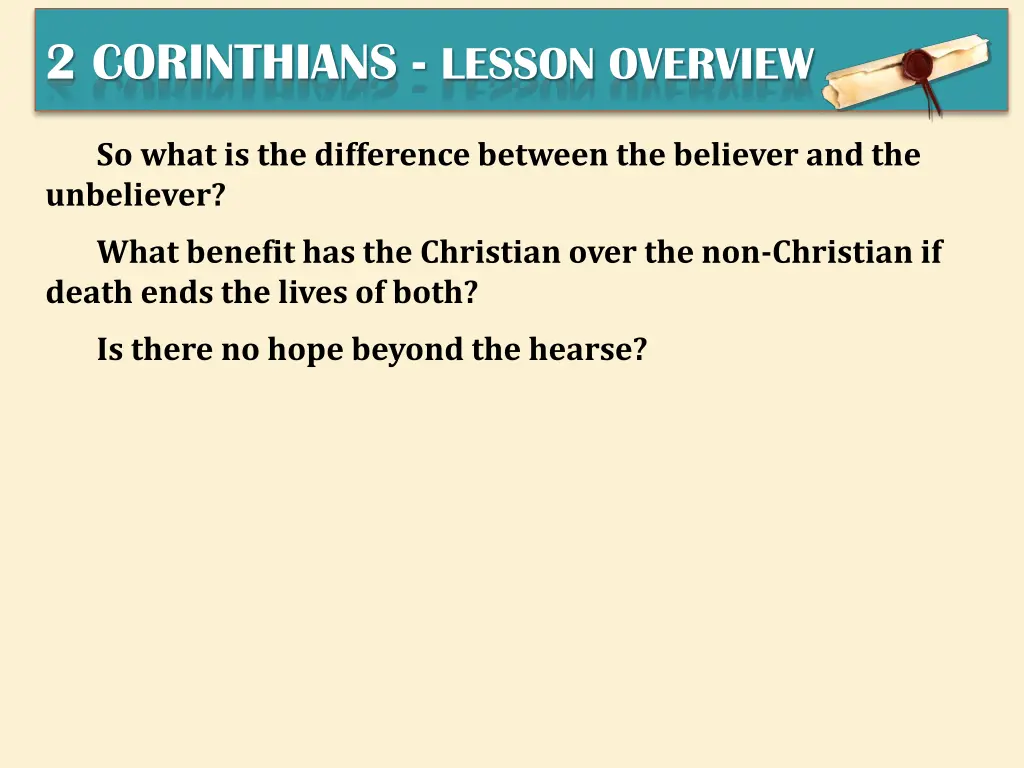 2 corinthians lesson overview 3