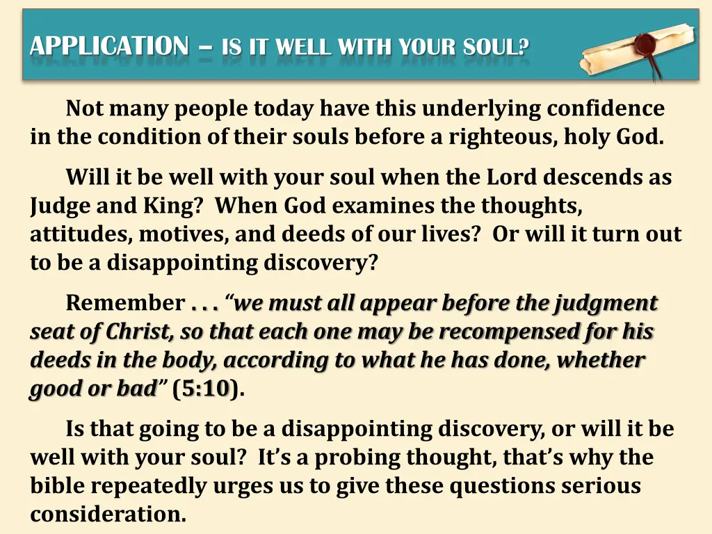 application is it well with your soul 1