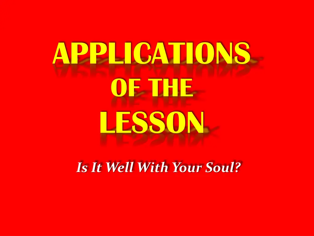 applications of the lesson