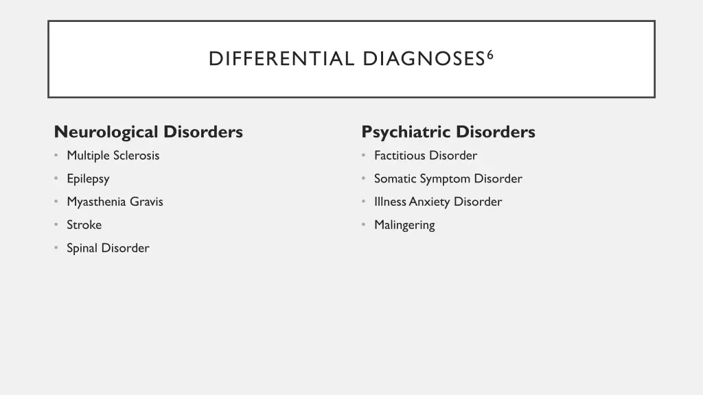 differential diagnoses 6