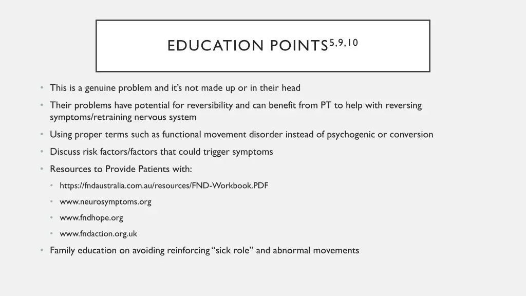education points 5 9 10