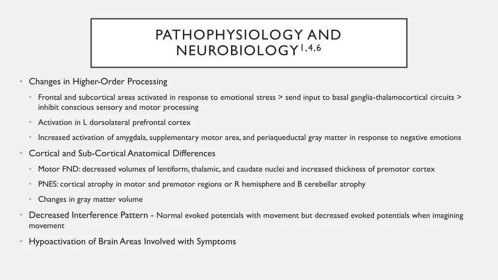 pathophysiology and neurobiology 1 4 6