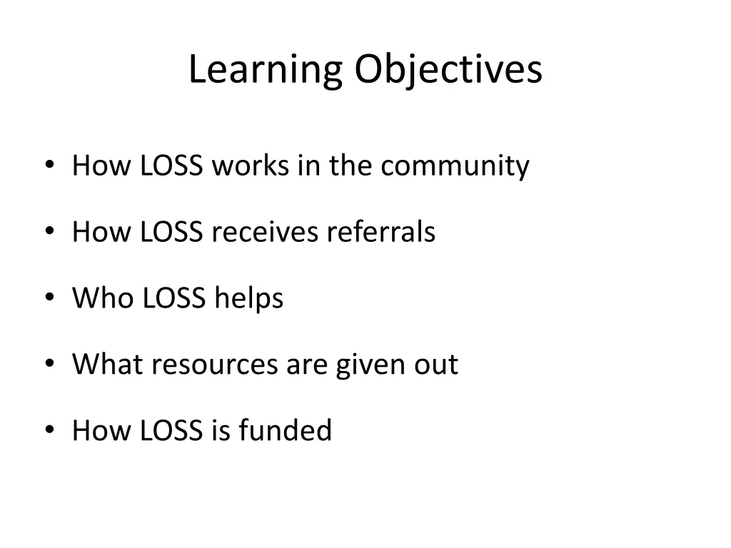 learning objectives
