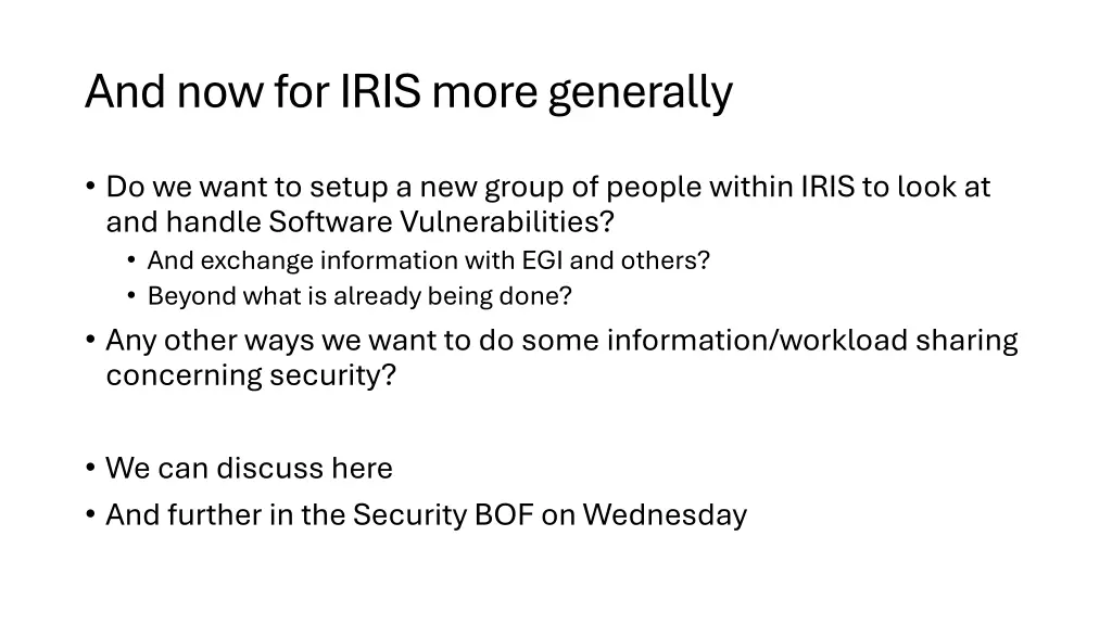 and now for iris more generally