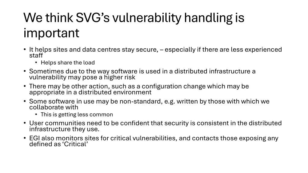 we think svg s vulnerability handling is important
