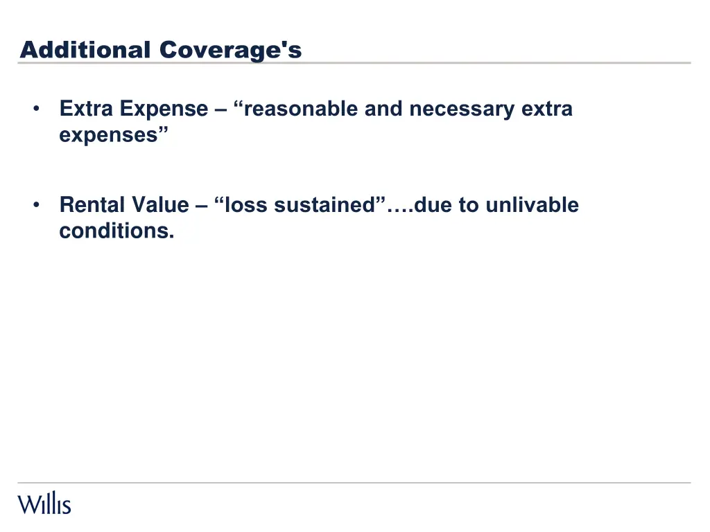 additional coverage s