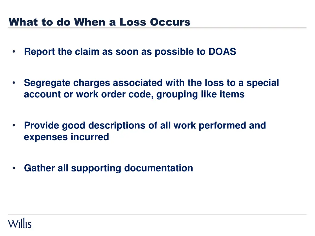 what to do when a loss occurs