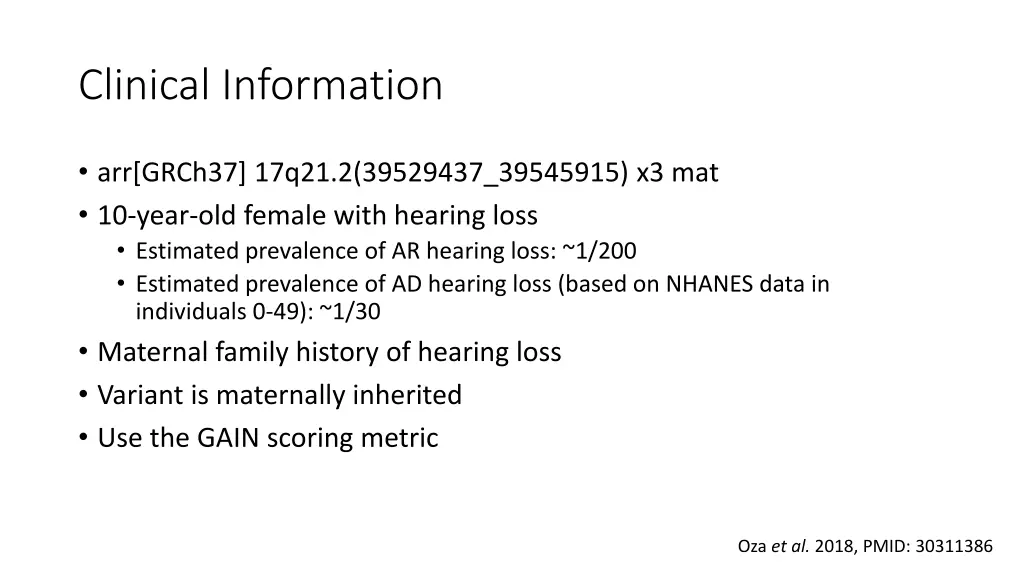 clinical information