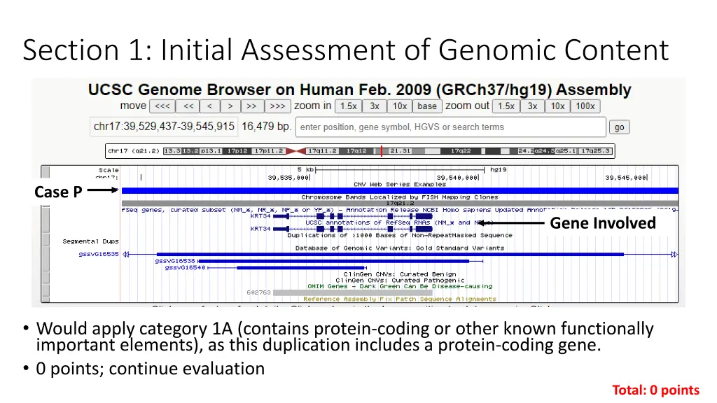section 1 initial assessment of genomic content