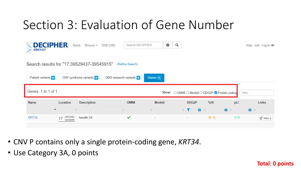 section 3 evaluation of gene number